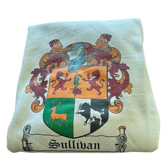 Sullivan Family Crest Of Arms Shirt Medium Last Name History Ireland Boar Lion - Picture 2 of 9